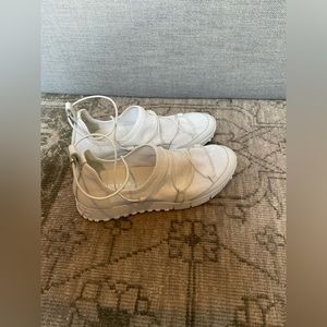 Jimmy Choo White Sequin Glitter Andrea Slip-On Mesh Sneakers 37.5